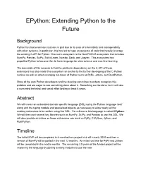 Epython: Extending Python to the Future