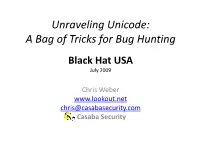 Exploiting Unicode-Enabled Software