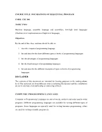 Machine and Assembly Language Programming