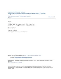 NDOR Regression Equations Branden J