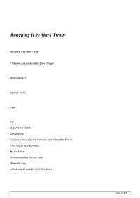 Roughing It by Mark Twain&lt;/H1&gt;