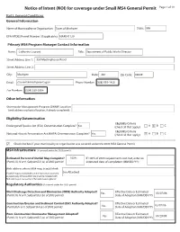 (NOI) for Coverage Under Small MS4 General Permit for Mashpee, MA