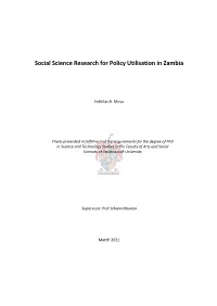 Social Science Research for Policy Utilisation in Zambia