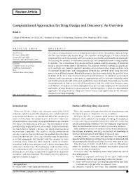Computational Approaches for Drug Design and Discovery: an Overview