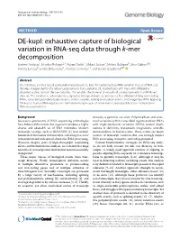 DE-Kupl: Exhaustive Capture of Biological Variation in RNA-Seq Data Through K-Mer Decomposition