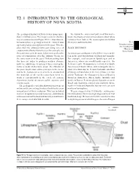 Introduction to the Geological History of Nova Scotia