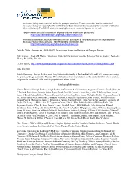 Omaha in 1868-1869: Selections from the Letters of Joseph Barker