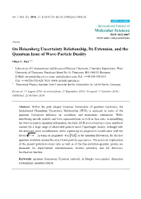 On Heisenberg Uncertainty Relationship, Its Extension, and the Quantum Issue of Wave-Particle Duality