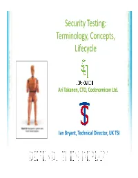 Security Testing: Terminology, Concepts, Lifecycle