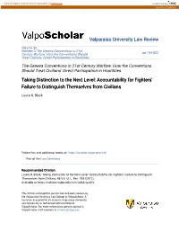 Taking Distinction to the Next Level: Accountability for Fighters' Failure to Distinguish Themselves from Civilians