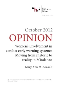 Women's Involvement in Conflict Early Warning Systems