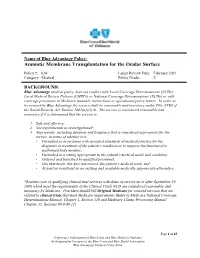 Amniotic Membrane Transplantation for the Ocular Surface