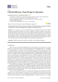 Cubesat Mission: from Design to Operation