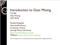 Data Mining CS 584 Data Mining (Fall 2016)