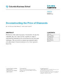 Deconstructing the Price of Diamonds