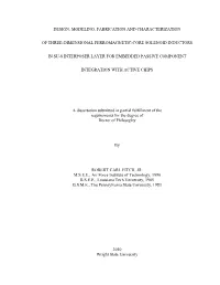Design, Modeling, Fabrication and Characterization of Three-Dimensional Ferromagnetic-Core Solenoid Inductors in Su-8 Interposer