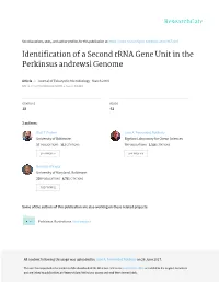 Identification of a Second Rrna Gene Unit in the Perkinsus Andrewsi Genome