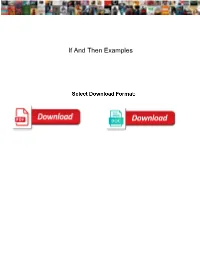 If and Then Examples