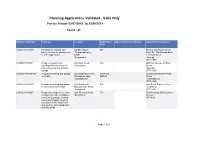 Planning Applications Validated - Valid Only for the Period:-30/07/2018 to 03/08/2018