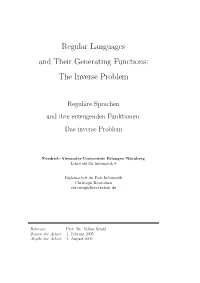Regular Languages and Their Generating Functions: the Inverse Problem