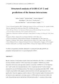 Structural Analysis of SARS-Cov-2 and Predictions of the Human Interactome