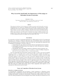 The Importance of Microalgae in Hawaiian Stream Ecosystems