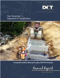 2016 Annual Report NHDOT ANNUAL REPORT FY 2016 at a Glance