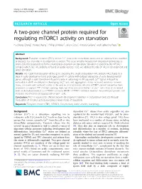 A Two-Pore Channel Protein Required for Regulating Mtorc1 Activity On