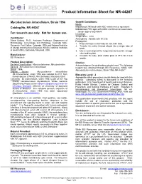 BEI Resources Product Information Sheet Catalog No. NR-44267