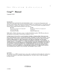 Corgi™ Manual