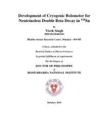Development of Cryogenic Bolometer for Neutrinoless Double Beta Decay in 124Sn