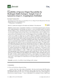 Feasibility of Species Origin Traceability by Hydrogen Stable Isotopes: Sample Case of Lymantria Dispar L
