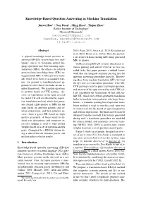 Knowledge-Based Question Answering As Machine Translation