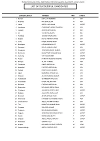 List of Successful Candidates
