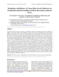 Morphology and Influence of Various Plant Growth Substances on Germination and Early Seedling Growth in Macrotyloma Uniflorum (Lam.)