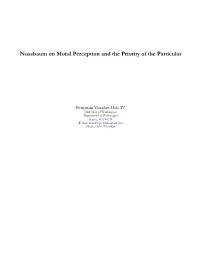 Nussbaum on Moral Perception and the Priority of the Particular