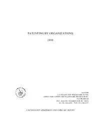 Patenting by Organizations Report, 1999