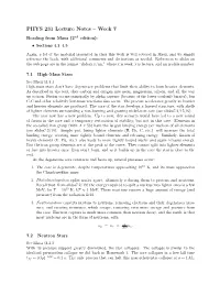 PHYS 231 Lecture Notes – Week 7