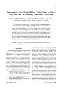 Representativeness of Urban Highest Polluted Zones for Sitting Traffic