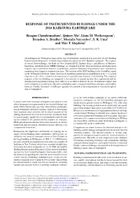 Response of Instrumented Buildings Under the 2016 Kaikoura¯ Earthquake