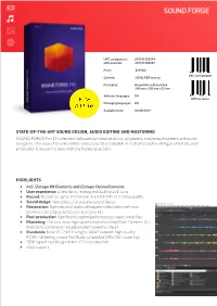 Sound Forge Pro 13 Data Sheet