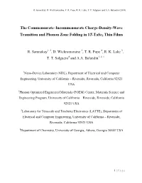 The Commensurate–Incommensurate Charge-Density-Wave Transition