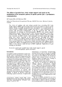 The Effects of Parallel Bars, Body Weight Support and Speed on the Modulation of the Locomotor Pattern of Spastic Paretic Gait