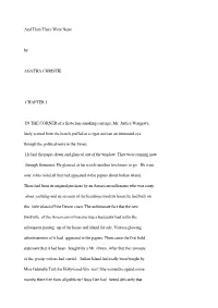 And Then There Were None by AGATHA CHRISTIE CHAPTER 1 IN