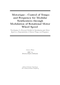 Control of Tempo and Frequency for Modular Synthesizers Through