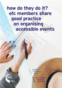 Efc Members Share Good Practice on Organising Accessible Events