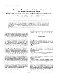 Preparation and Characterization of Molybdenum Trioxide from Spent Hydrodesulfurization Catalyst