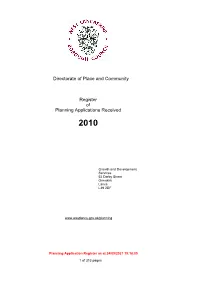 Register of Planning Applications 2010