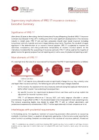 Supervisory Implications of IFRS 17 Insurance Contracts – Executive Summary