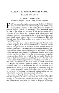 Albert Stanburrough Cook, Class of 1872